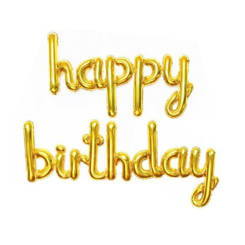Μπαλόνι Foil Happy Birthday Χρυσό  120εκ.