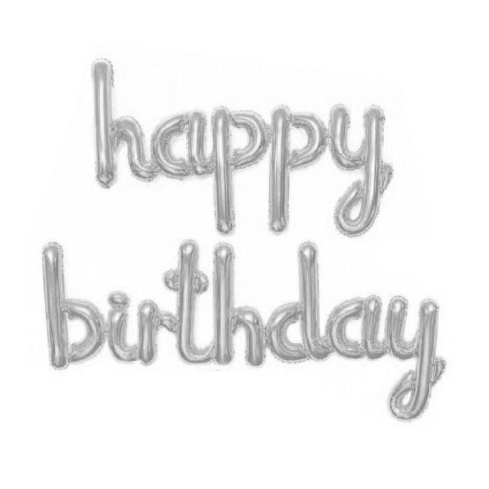 Μπαλόνι Foil Happy Birthday Ασημί  120εκ.