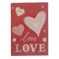 Κάρτα 3D Love Κόκκινη  17x12εκ.