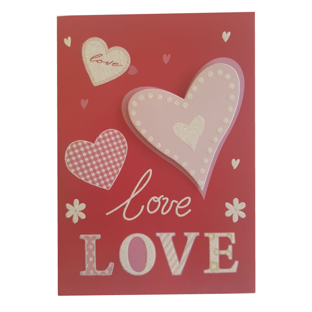 Κάρτα 3D Love Κόκκινη  17x12εκ.