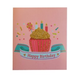 Κάρτα Glitter Cupcake  8x7εκ.