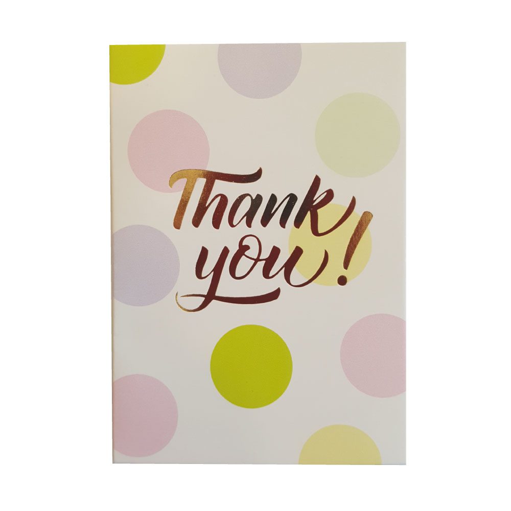 Κάρτα Thank You Λευκό Πουά  9,5x6,5εκ.