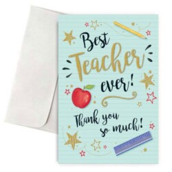 Κάρτα Best Teacher Μήλο  17x10εκ.