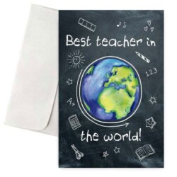 Κάρτα Best Teacher in the World  17x10εκ.