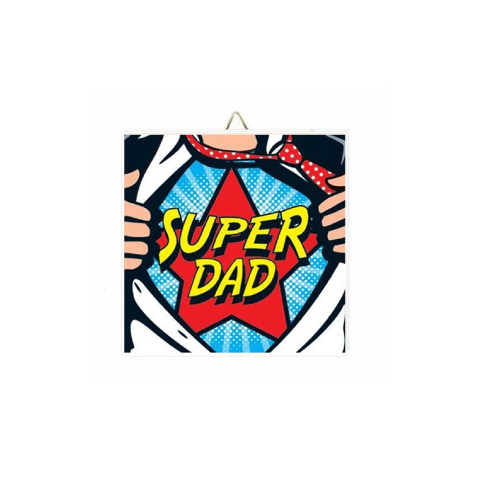 Καδράκι Super Μπαμπάς  10x10εκ.